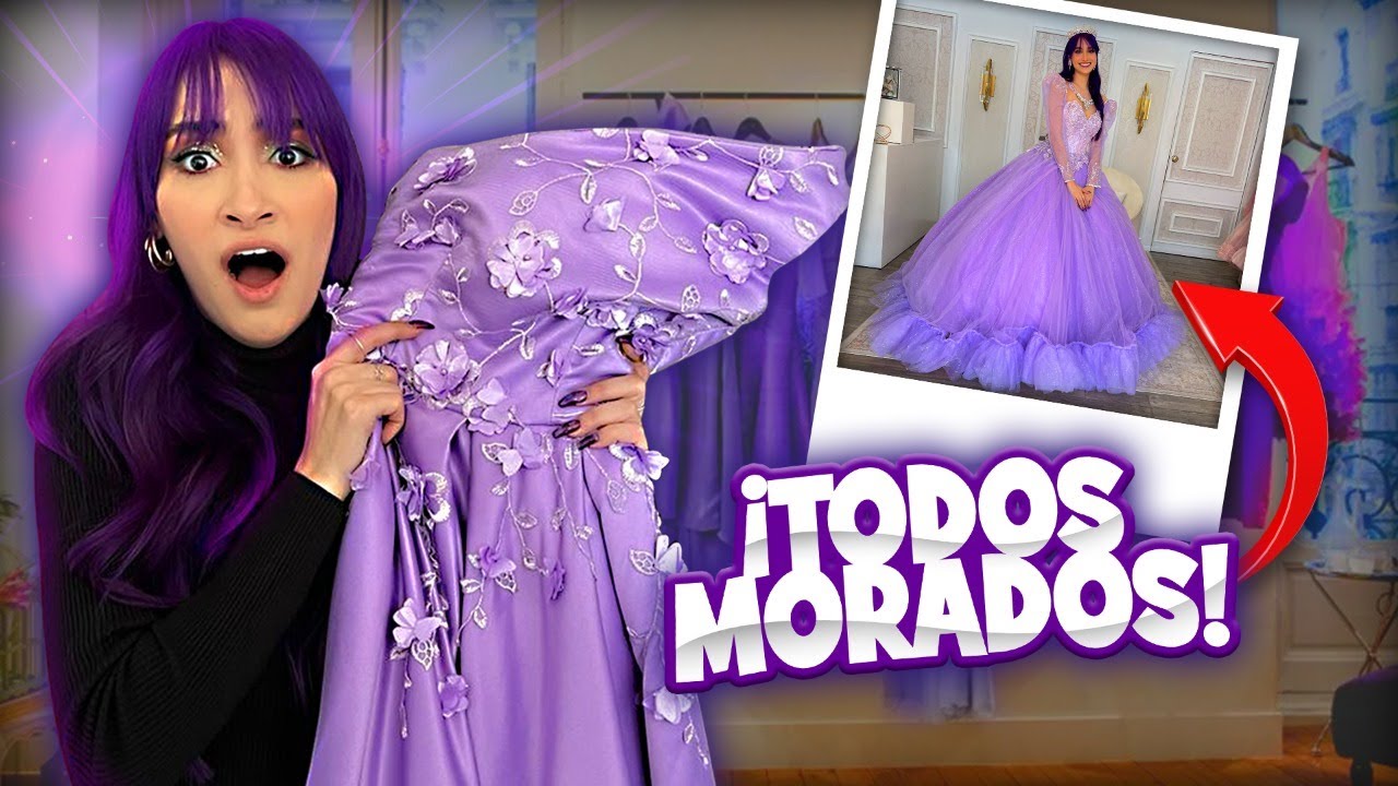 PROBANDOME TODOS LOS *VESTIDOS MORADOS* DE XV AÑOS!!