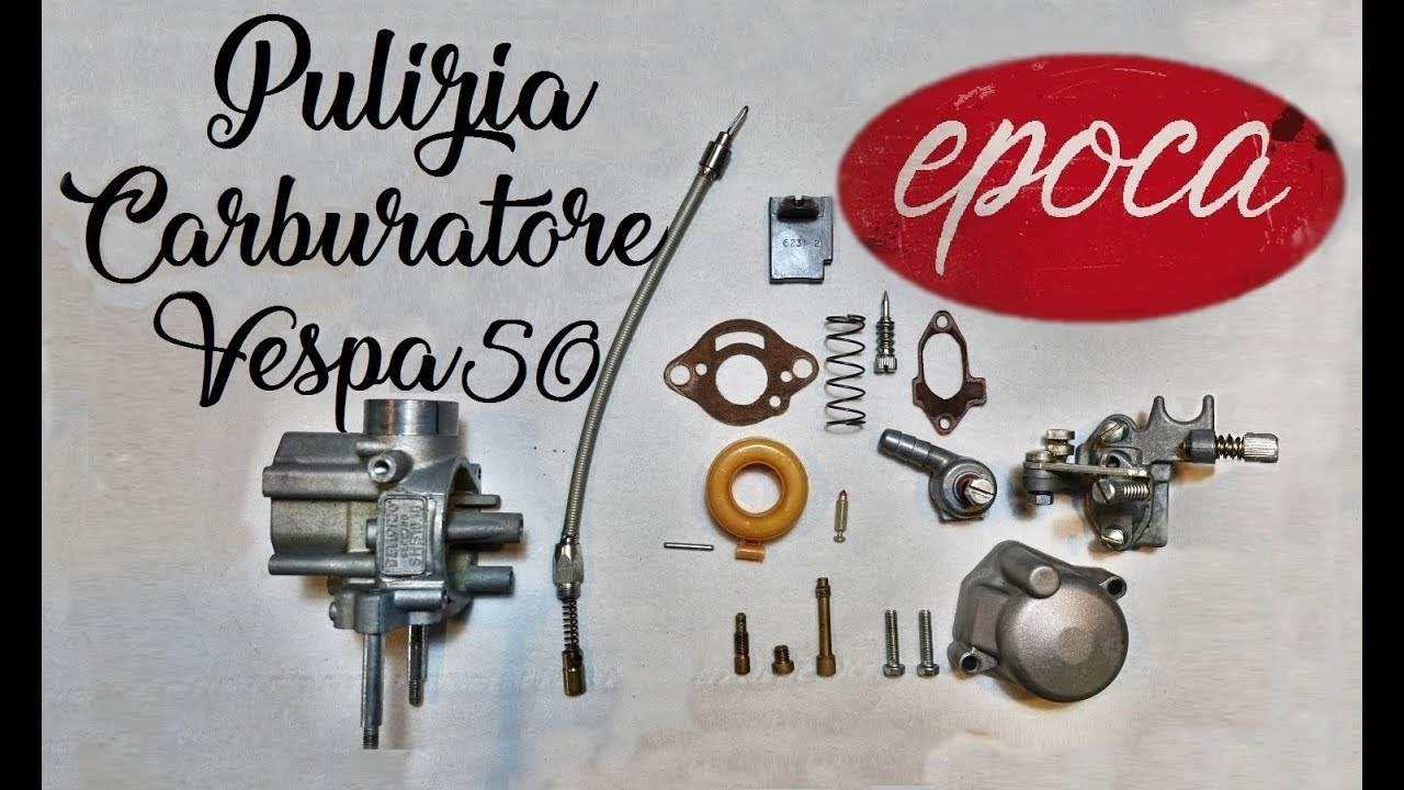 epoca - Tutorial come pulire e revisionare il carburatore vespa 50 SHB 16/10 Dell'Orto