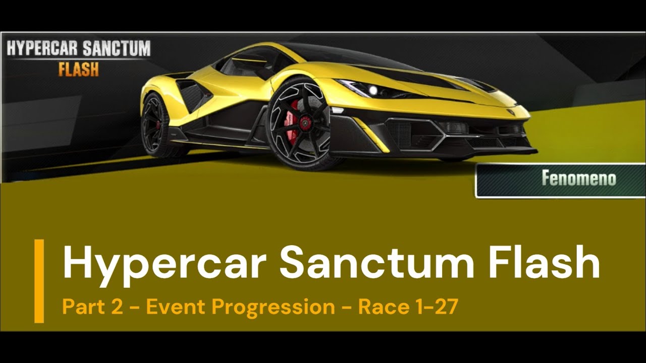 CSR2: Hypercar Sanctum Flash - Part 2: Event Progression - Race by race 1-27