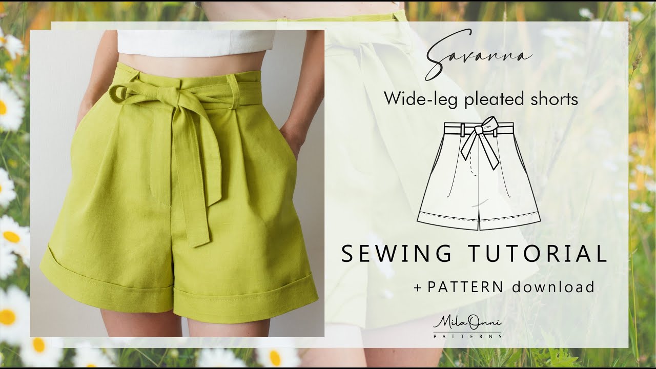 DIY Savanna Pleated Wide-leg Shorts| PDF PATTERN