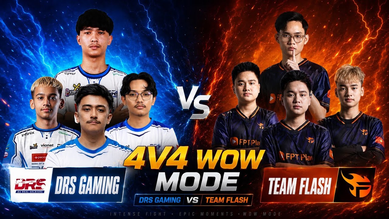 DRS GAMING 🇳🇵 VS TEAM FLASH 🇻🇳 4v4 WOW MODE | KVN GAMING
