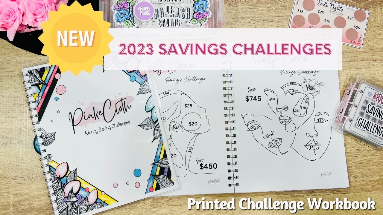 NEW PINKECLOTH 2023 MONEY SAVINGS CHALLENGE WORKBOOK | PRINTED  | 13 CHALLENGES
