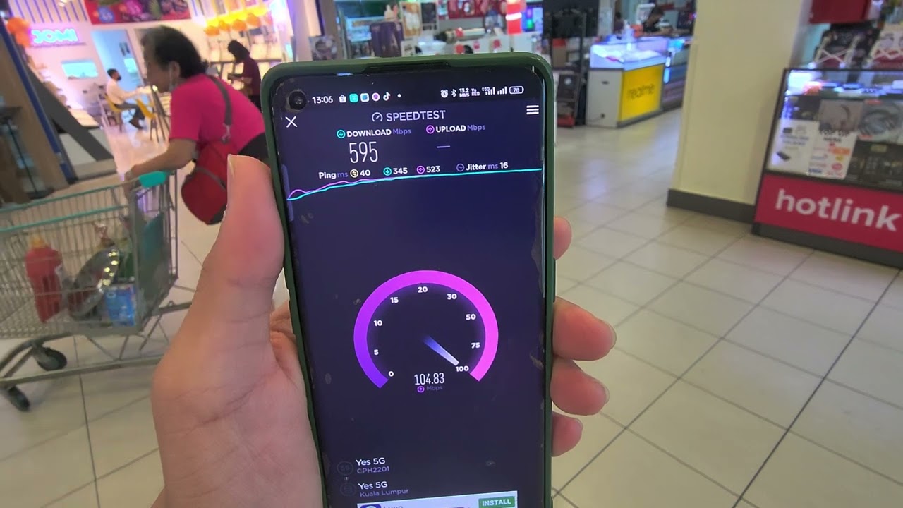 Yes 5G speedtest at Lotus's e-gate