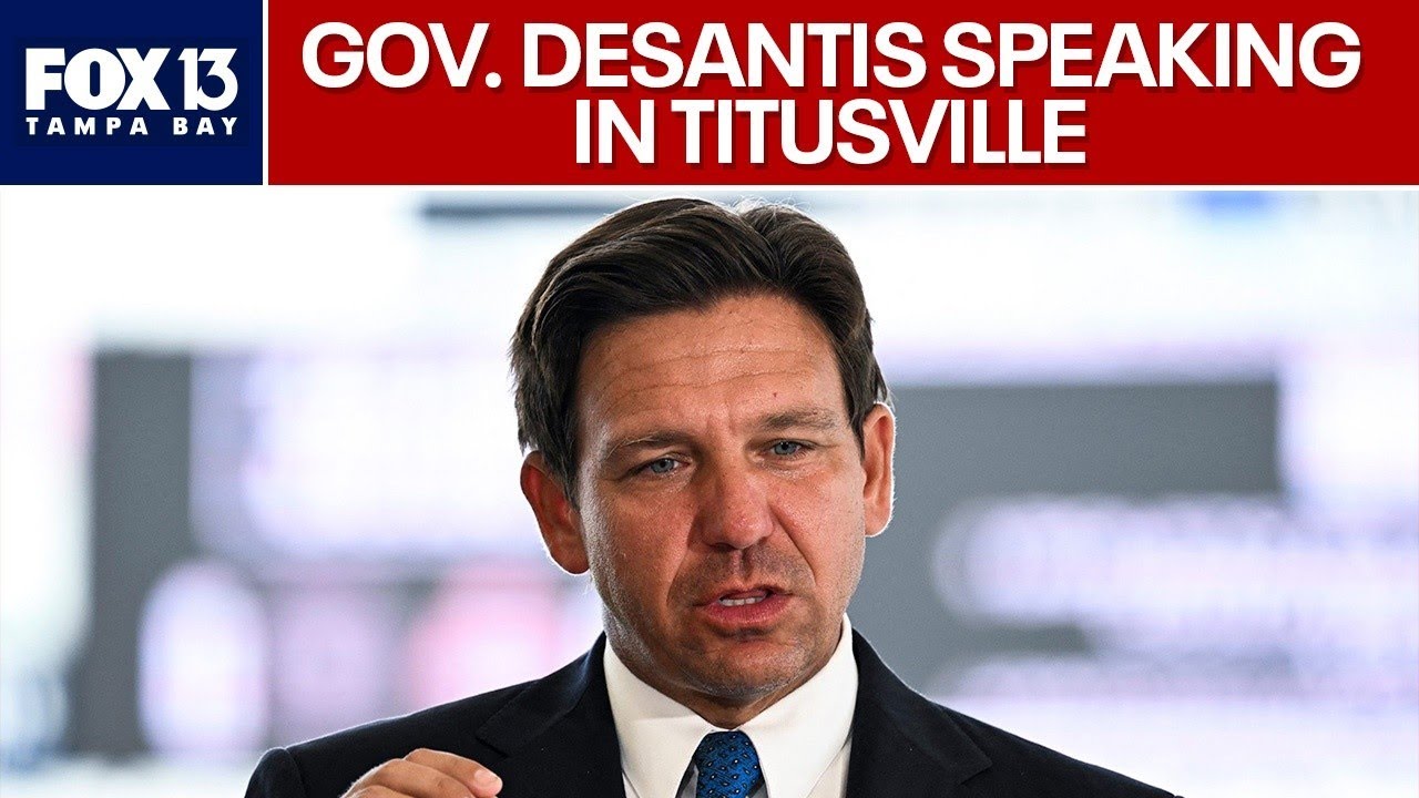 Gov. DeSantis speaking in Titusville on Tuesday
