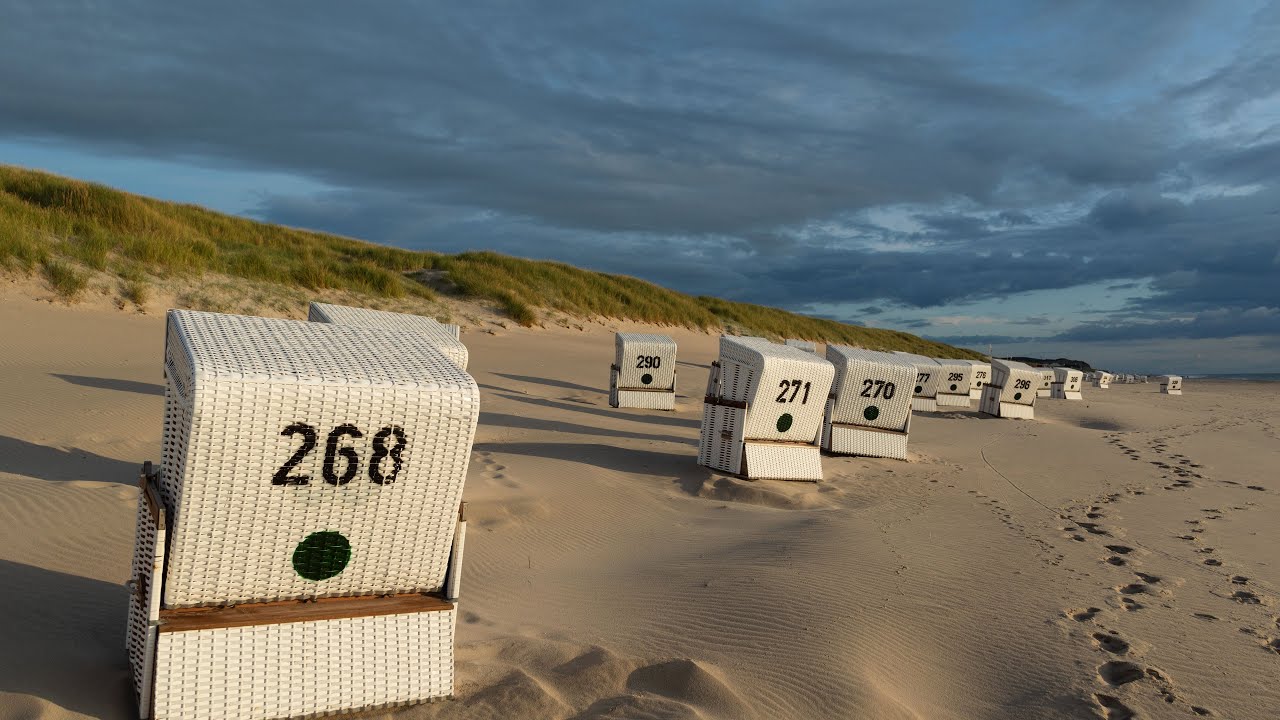 4K Walk along the beach of the North Sea near Kampen on Sylt