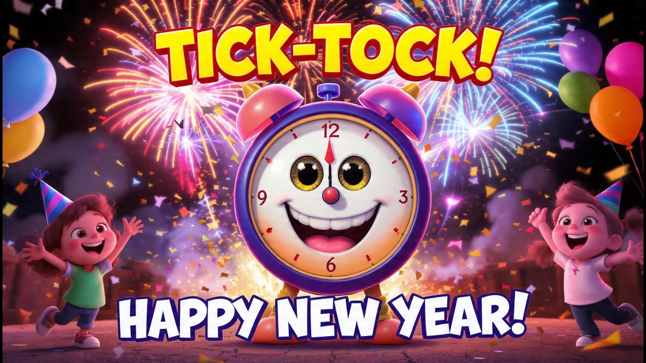 Tick-Tock Happy New Year! ⏰🎉 | Fun Countdown Song for Kids