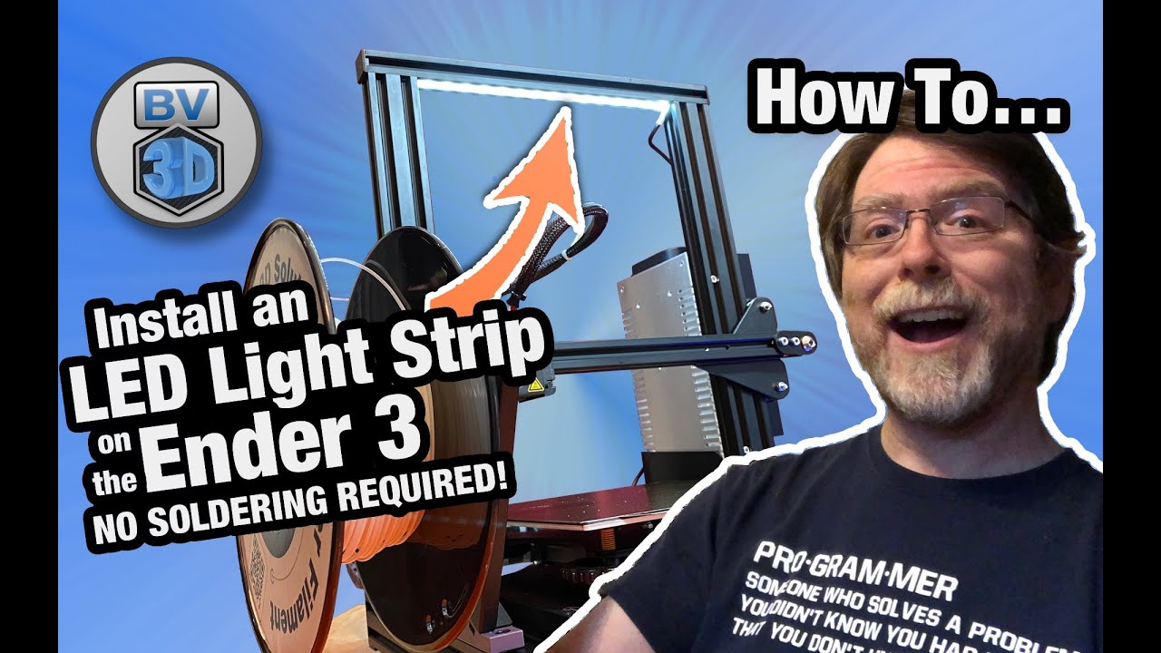 Install an ENDER 3 LED Light Strip, NO SOLDERING! Under $20!