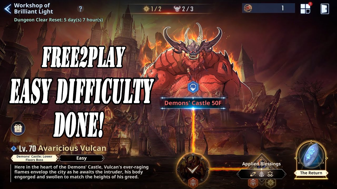 [Solo Leveling: Arise] Workshop of Brilliant Light - Demons' Castle 50F Vulcan (Easy)