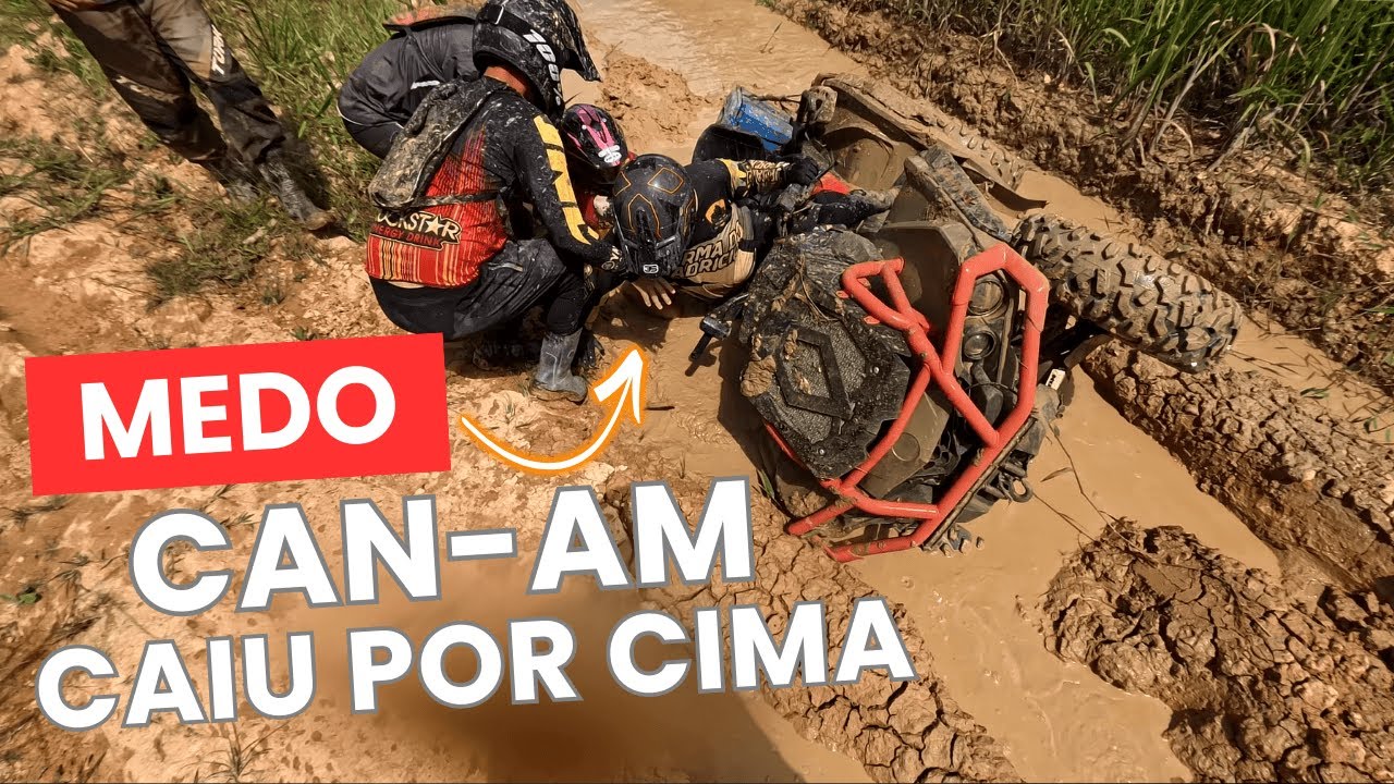 🔴 Desespero na Trilha - Can-am caiu por cima do piloto e garupa