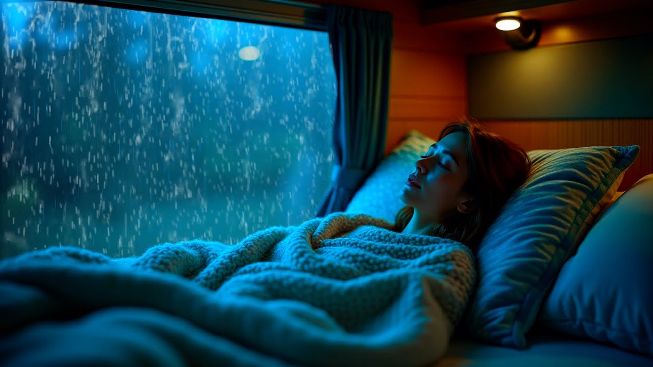 Heavy Rain and Thunder Sounds in Van 🚐 | Deep Sleep & Relaxation ASMR