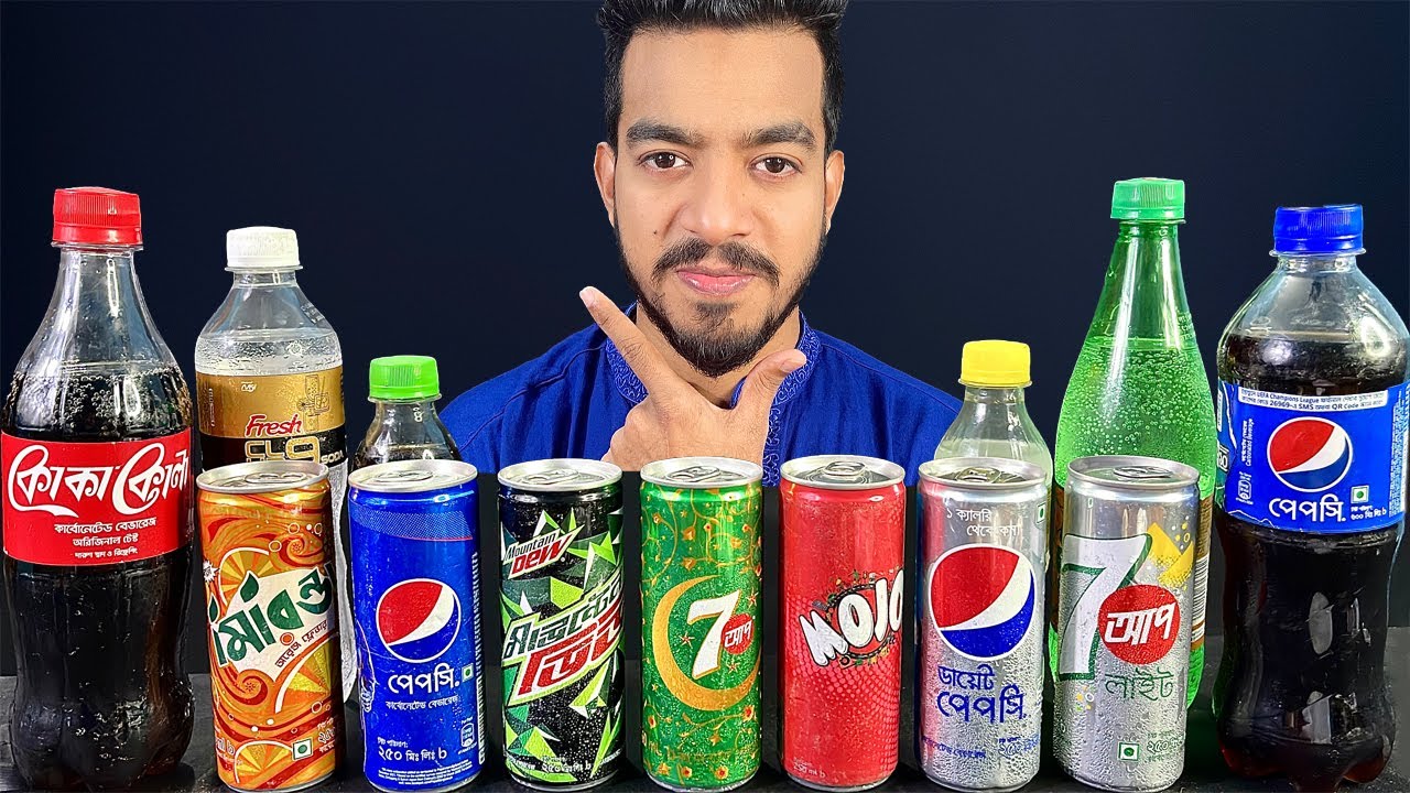 ASMR DRINKING SOFT DRINKS(COCA COLA,PEPSI,MOUNTAIN DEW,7UP) MUKBANG WITH SODA DRINKS |COLORFUL DRINK