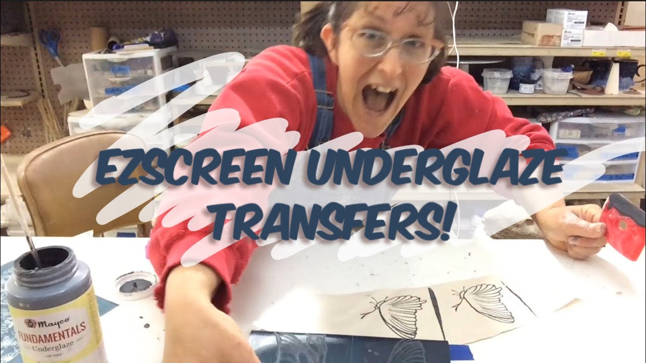 Screen Printing Underglaze Transfers, EZScreen Silk Screen Review using Underglaze, pottery at home