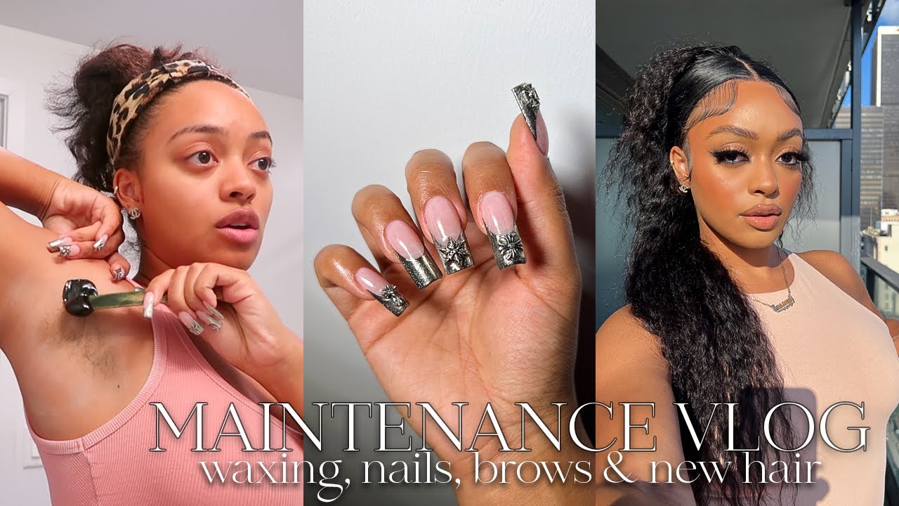 VLOGMAS DAY 8 | MAINTENANCE: CHROME NAILS + NEW HAIR, WAXING + BROW LAMINATION AT HOME ft Luvmehair