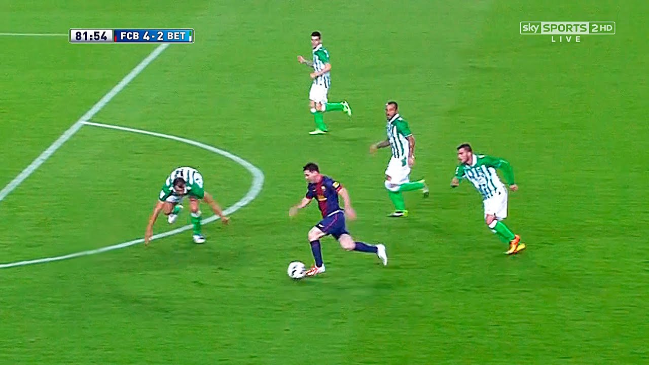 Рекордный суперзапасной Месси против «Реал Бетис» (Домашняя игра) 2012-13, комментарий на английс...