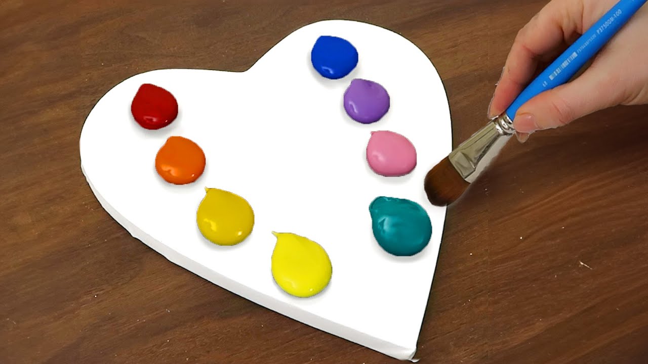 Trees on Heart Canvas: Stunning Acrylic Painting Technique Tutorial