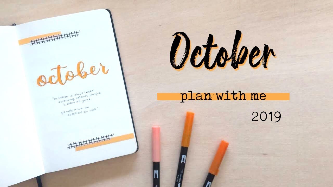 PLAN WITH ME | October 2019 | Bullet Journal Setup - Orange & Black