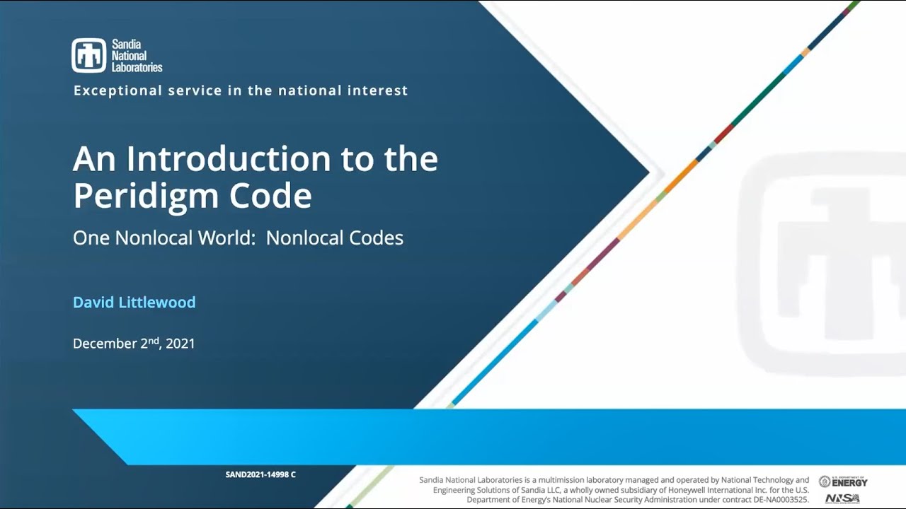 An Introduction to the Peridigm Code. Dr. David Littlewood
