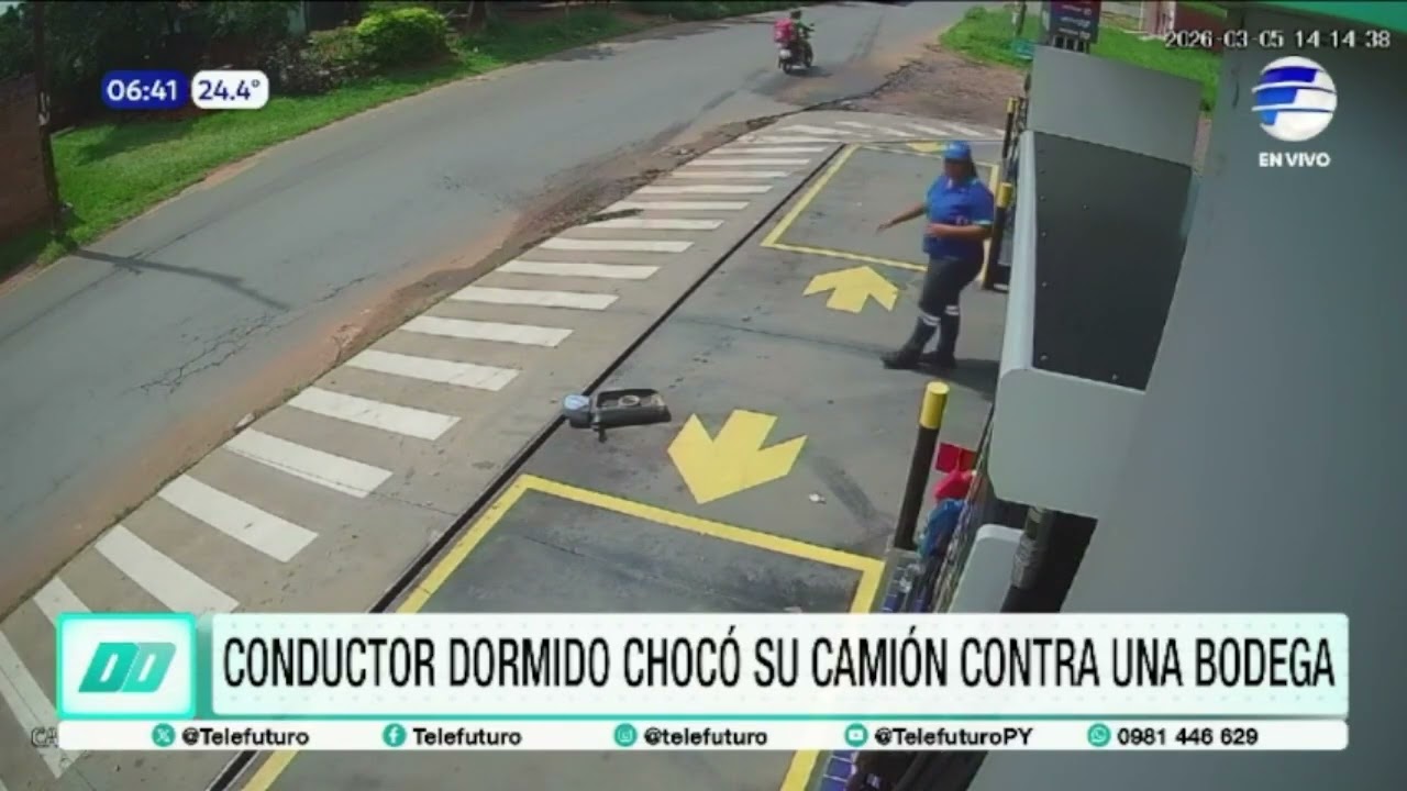 Conductor dormido choca su camión contra bodega