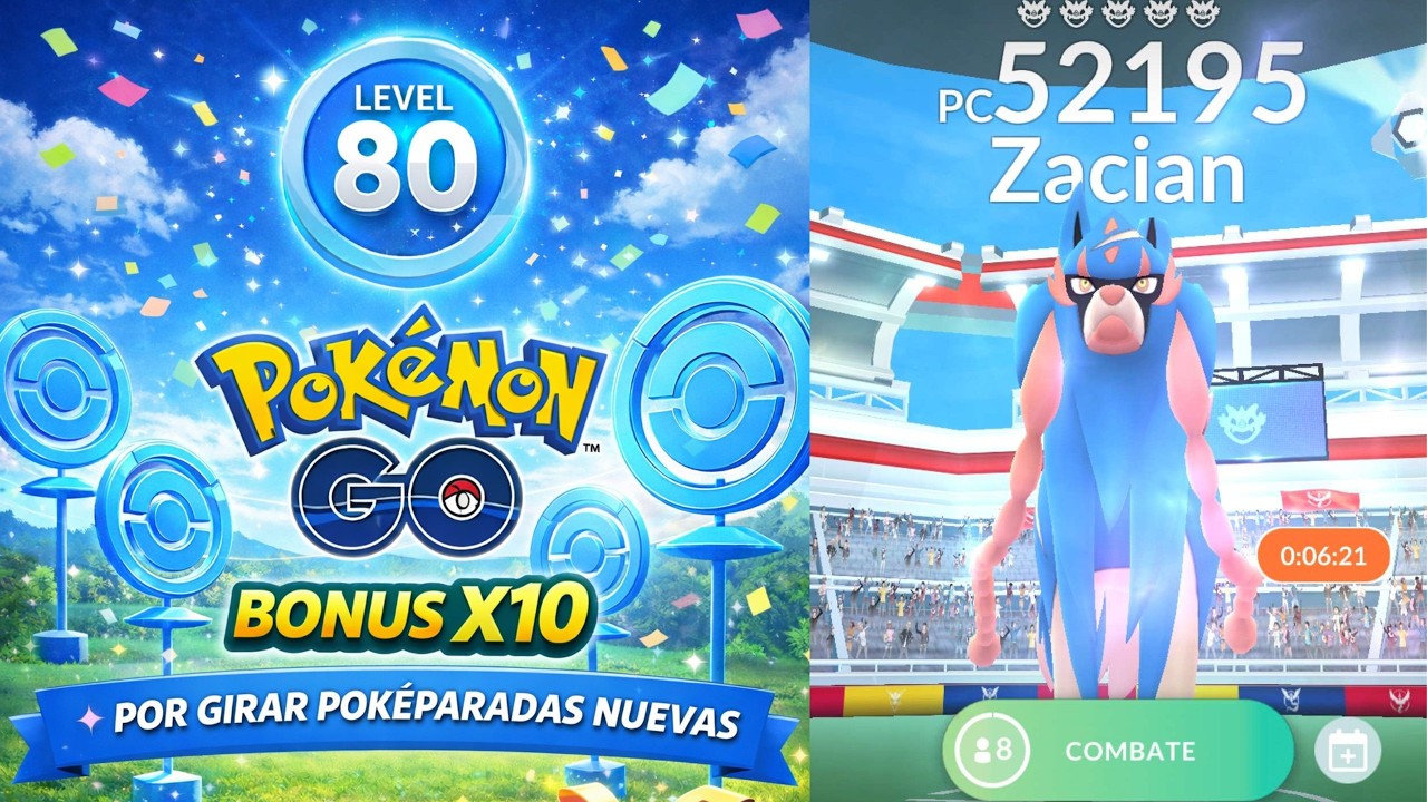 🆙🥳 Consigue más de 10 millones de Experiencia en 1 día + Invitaciones Incursiones Zacian Pokémon GO