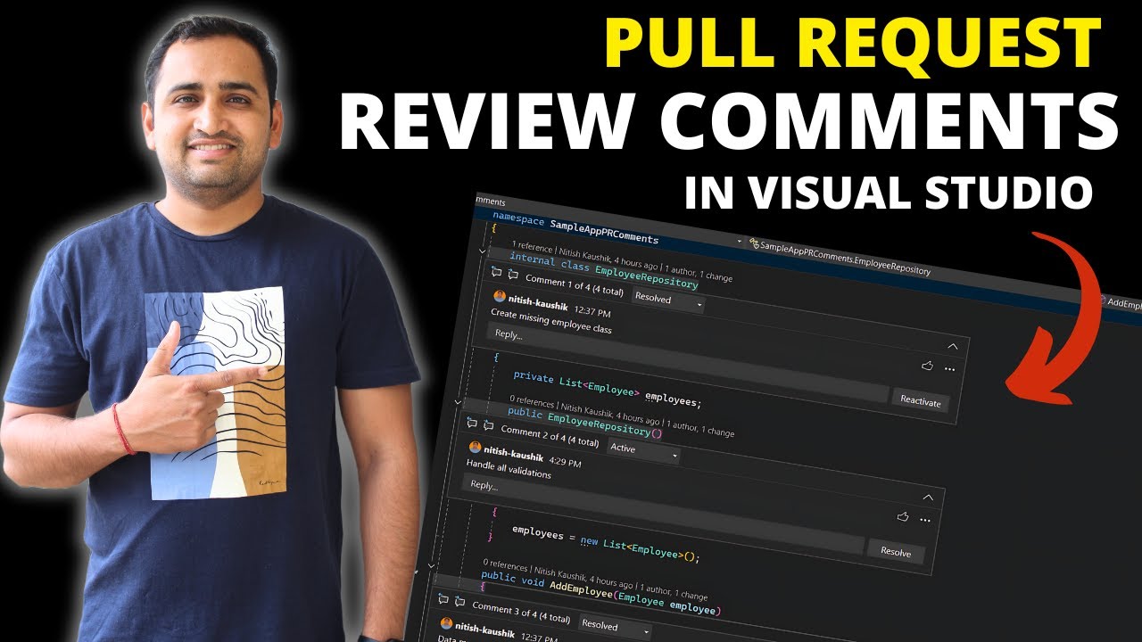 Комментарии к запросу на извлечение Git в Visual Studio 2022 | Обзор кода в Visual Studio 2022