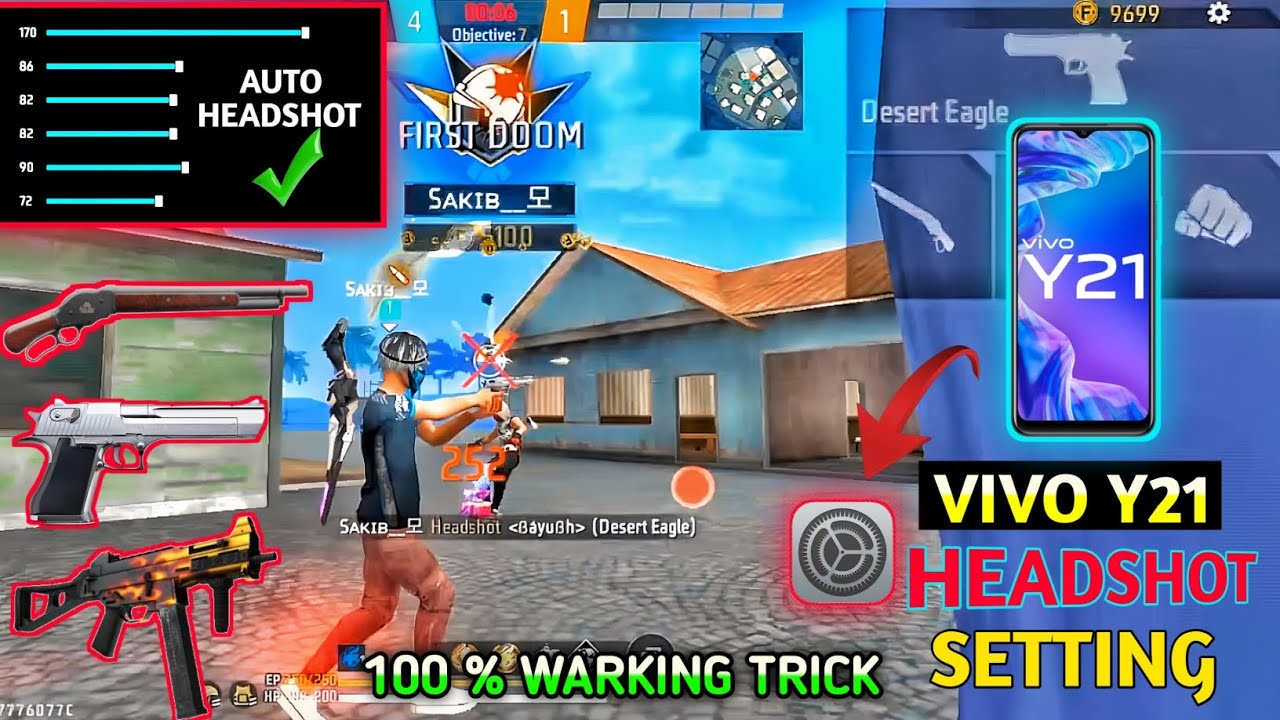 Free Fire Headshot Setting ⚙️ 2024 || Vivo Y21 ⚡Sensitivity Setting [ 4 GB RAM ] Free Fire 🔥