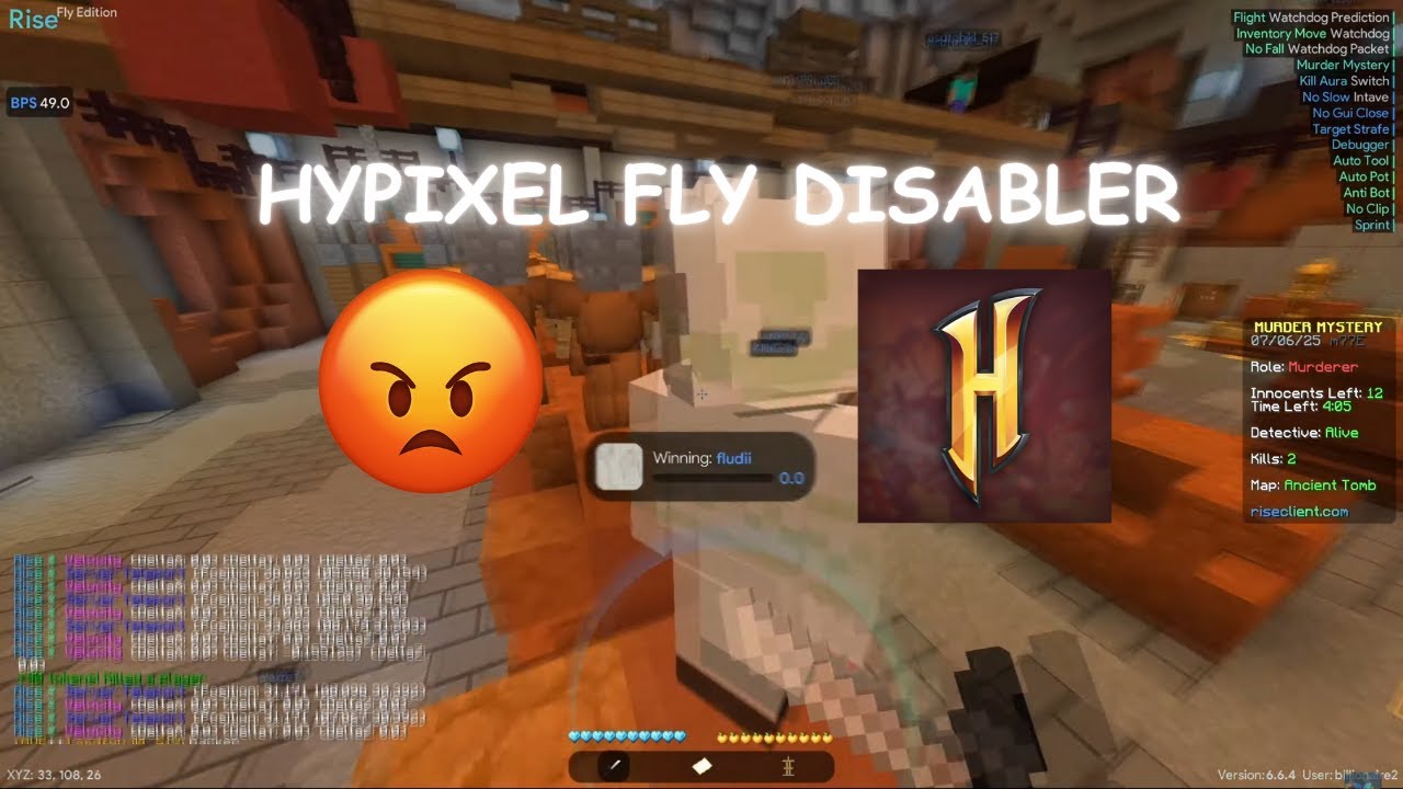 HYPIXEL INFINITE DISABLER FT. RISE CLIENT- RELEASED NOW. (Stetson called at 3am)