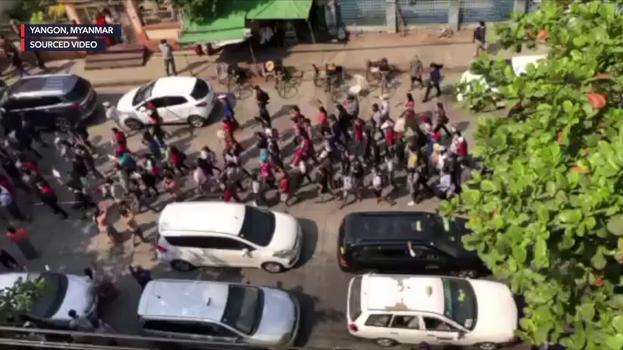 Myanmar protest on Sunday, February 7