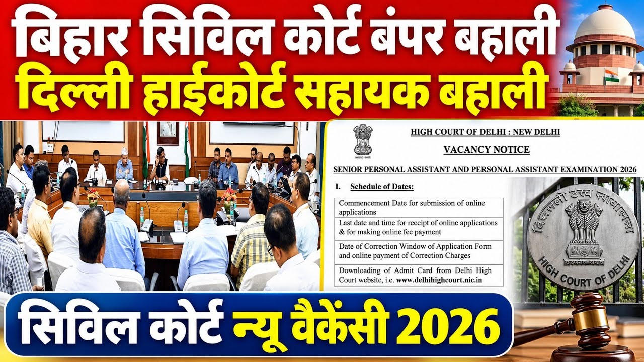 सिविल कोर्ट बंपर बहाली/ दिल्ली हाईकोर्ट विज्ञापन जारी 🔴@upscbpscexamcorner 