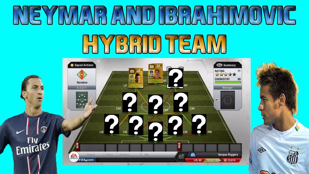 Fifa 13 Ultimate Team - Neymar + Ibrahimovic Hybrid Team