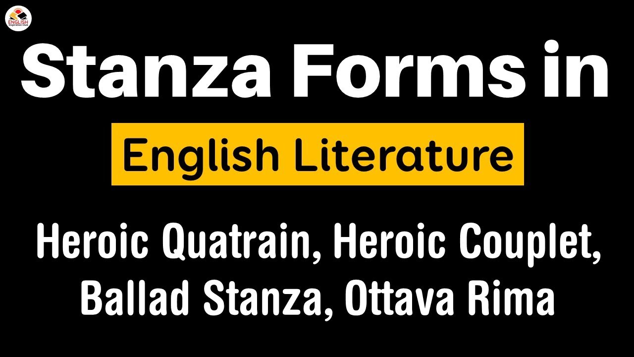 Stanza Forms in Poetry || UP TGT English Literature || Literary Terms in English