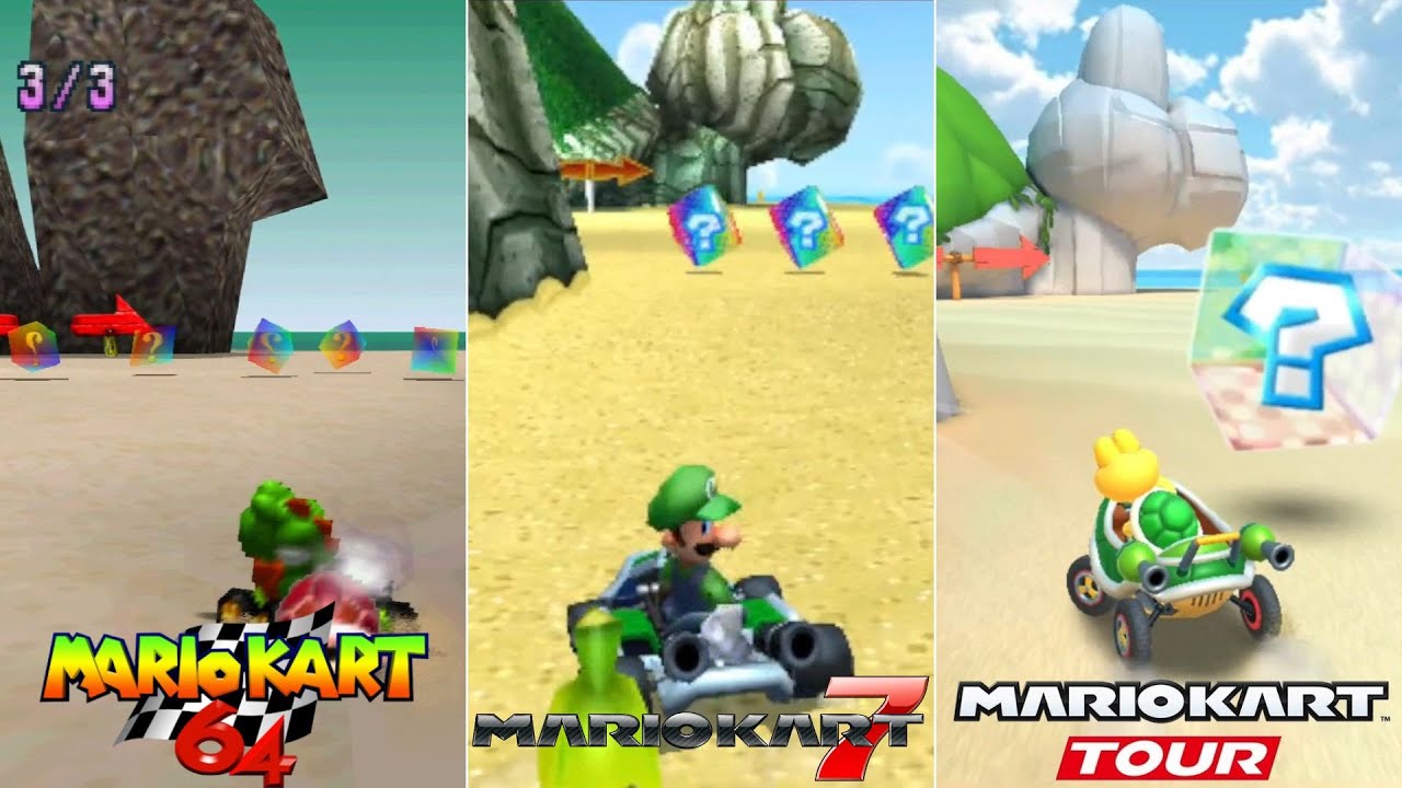 Evolution Of N64 Koopa Troopa Beach Course In Mario Kart Games [1996-2020]