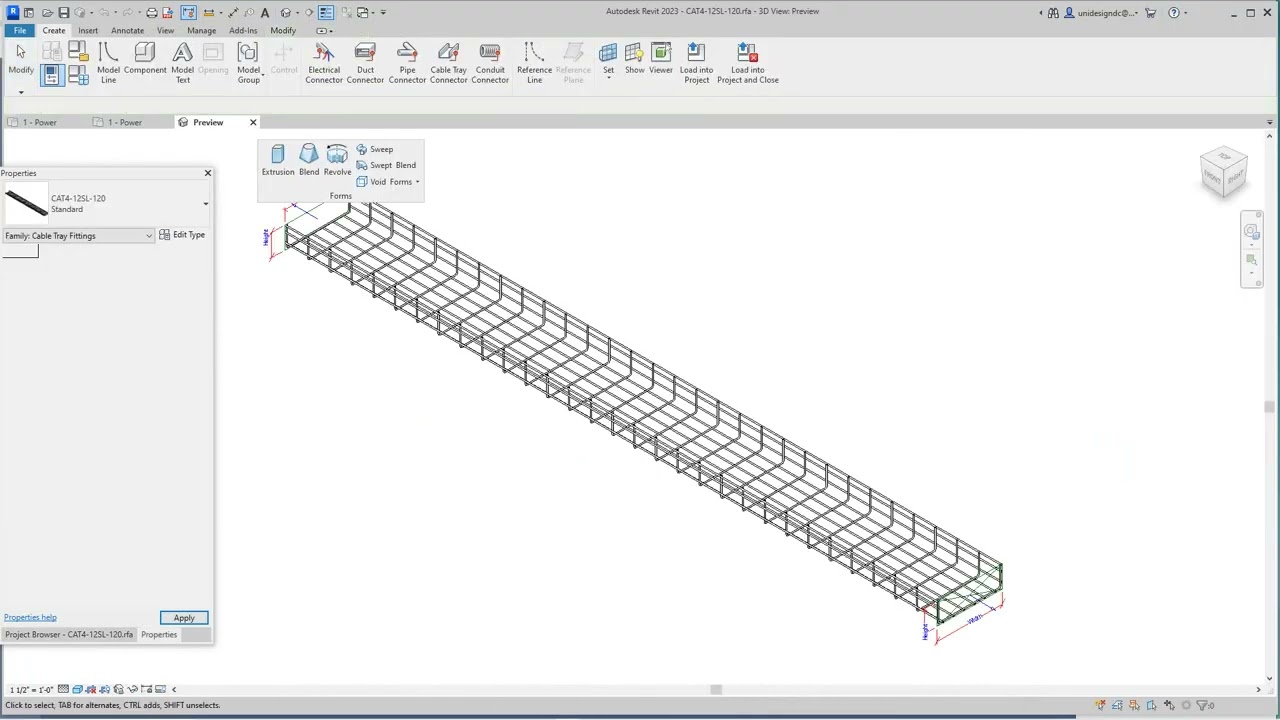 Revit MEP Fabrication Cable tray system and family