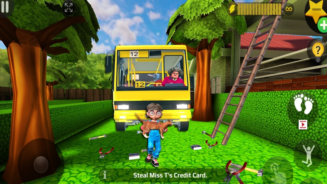 Scary Teacher 3D - New updater - troll Miss T fell face down so fun part 5519 #scaryteacher3d