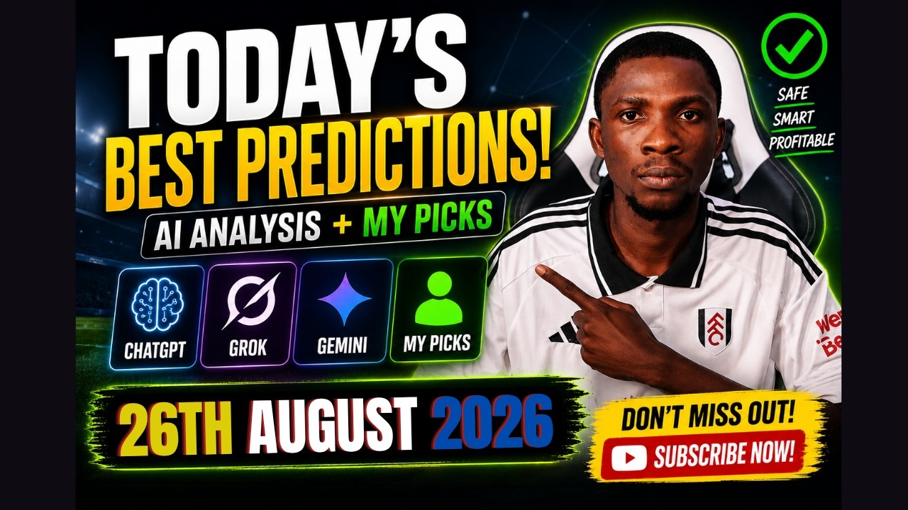 TODAY'S FOOTBALL PREDICTIONS (26/08/2026) - AI vs My Picks | I Used AI to Get Today's Betting Tips