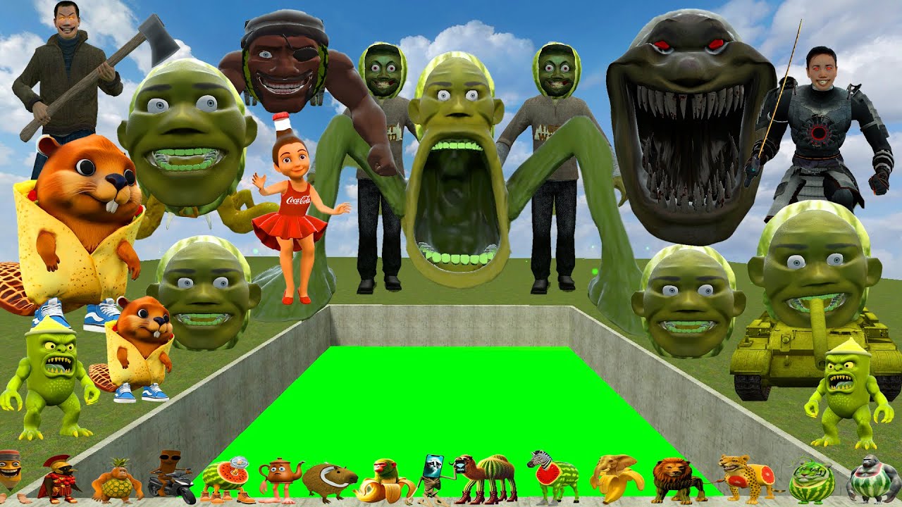 NEW LIN GANG MELON FAMILY TAPES CARRIER TITAN SNAKE MUTANT SPARTAN KICKING  in TOXIC HOLE GMod