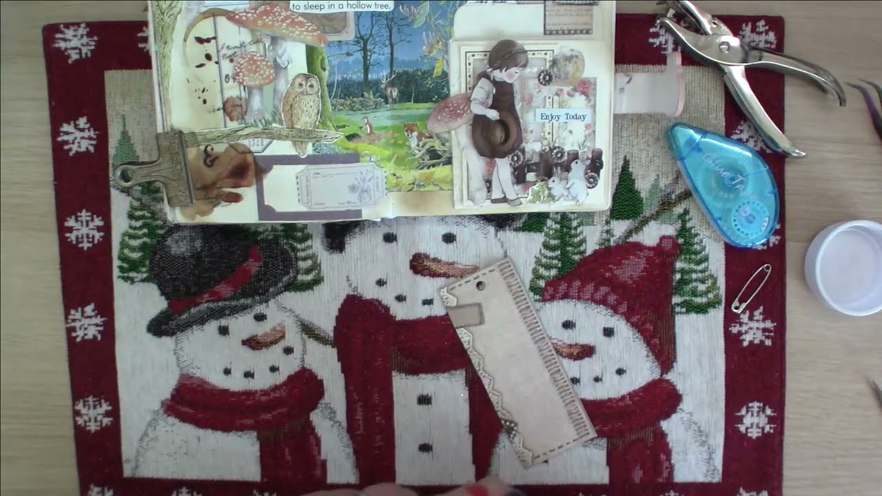[ASMR] Scrapboook Journal with Me, relaxing sounds, no talking, Forest Theme, ASMR 빈티지다꾸 ASMR