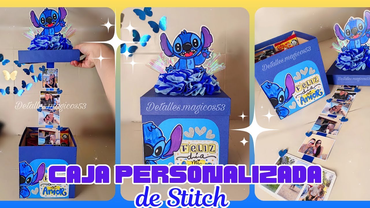 Cómo realizar una ✨CAJA PERSONALIZADA DE STITCH 🎁💙🍫✨