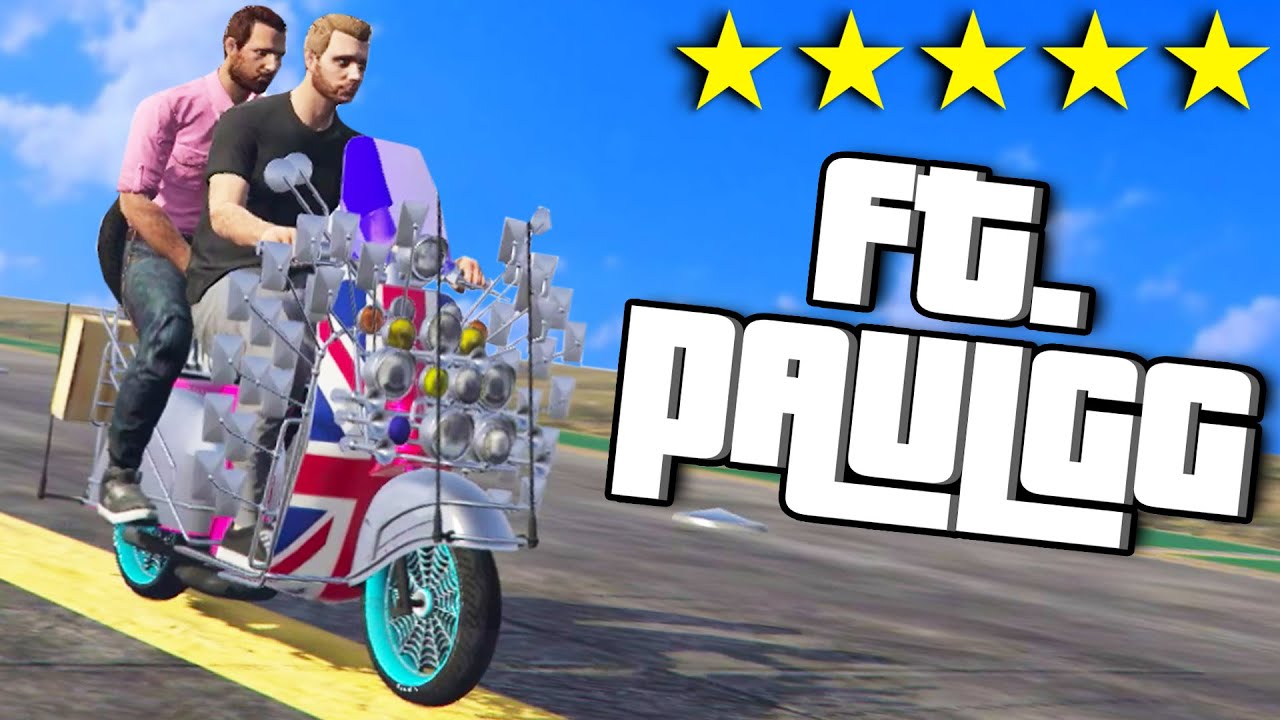 Escaping 5 Stars ON A SCOOTER With @NotPaulGG! | GTA5