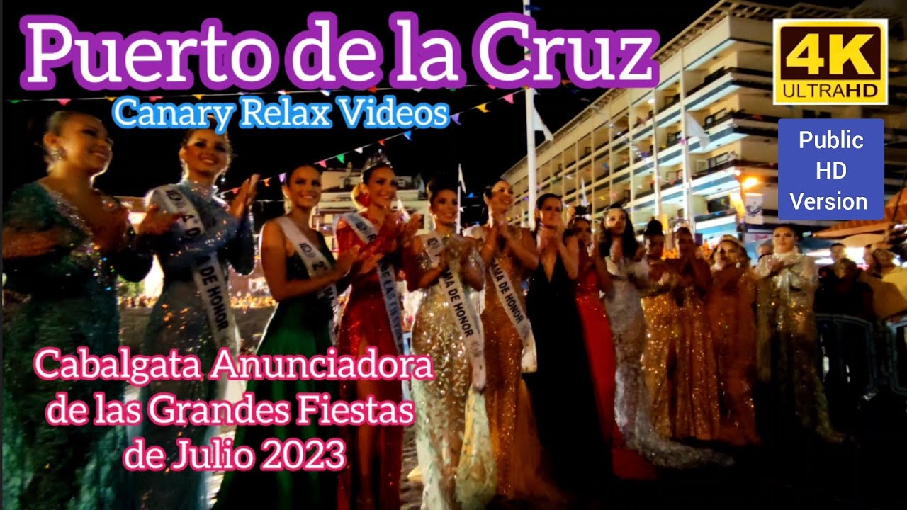 TENERIFE 🏝️ Puerto de la Cruz Cabalgata Anunciadora 7 July 2023 Teneriffa Kanarische Inseln Canarias
