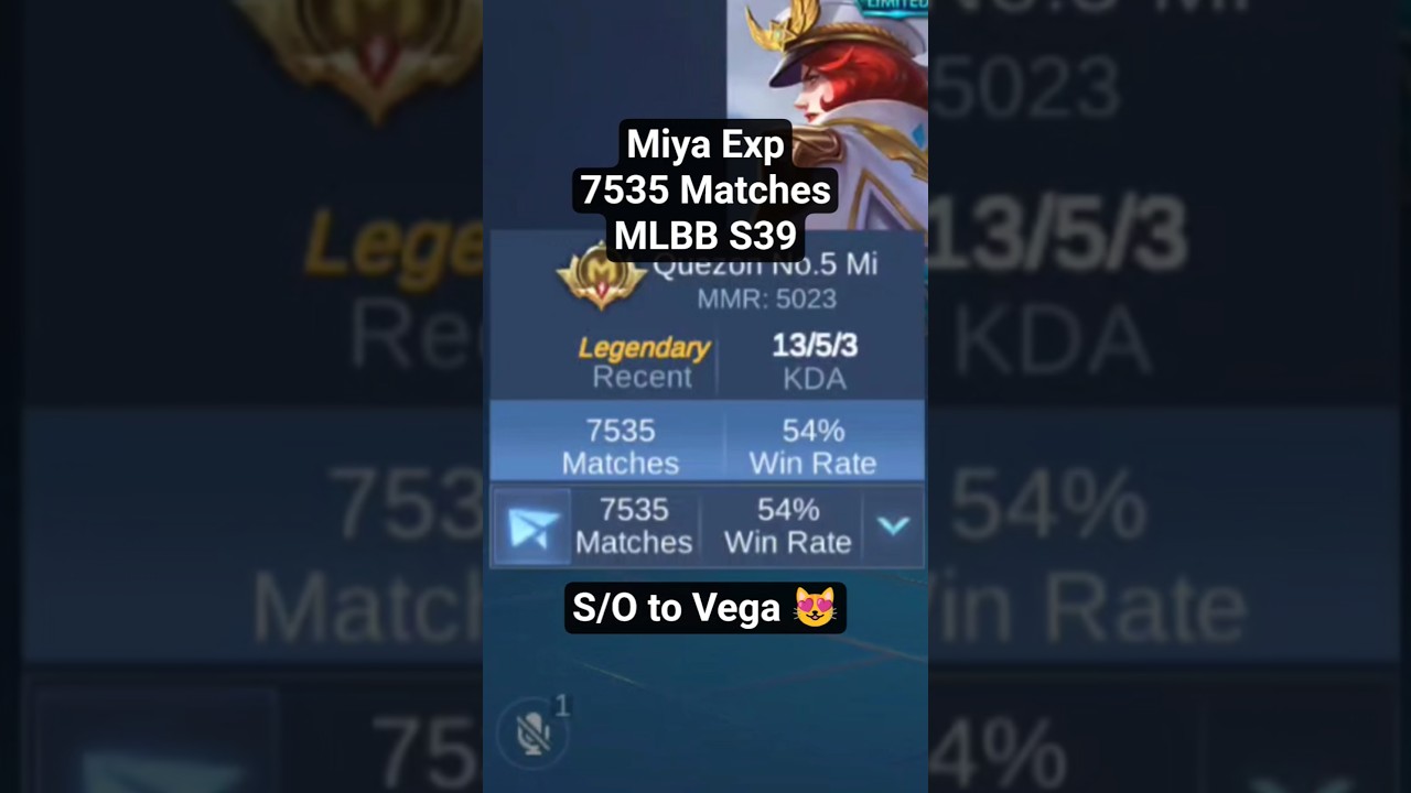 Miya Exp 7535 Matches MLBB S39 #mobilelegends #mlbbcreator
