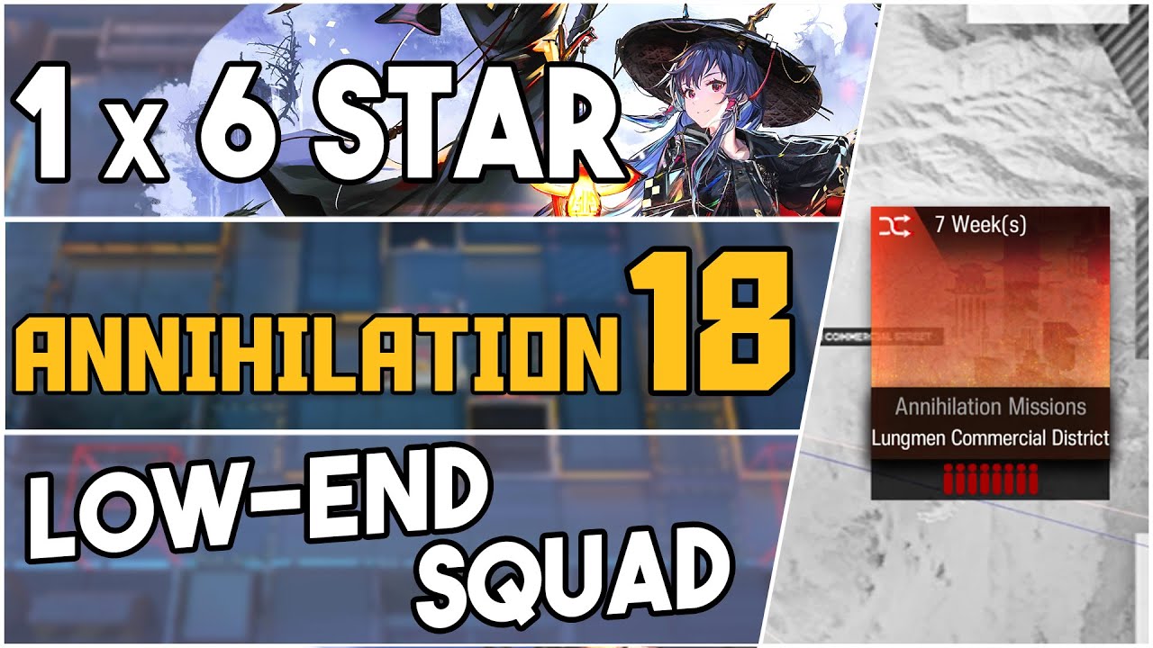 Annihilation 18 - Lungmen Commercial District | Low End Squad |【Arknights】