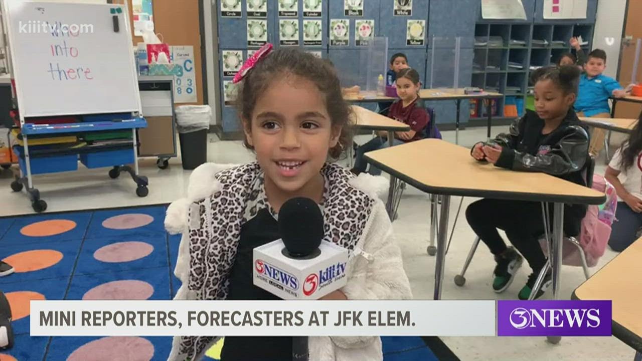 JFK Elementary School students become weather forecasters and news anchors at career day