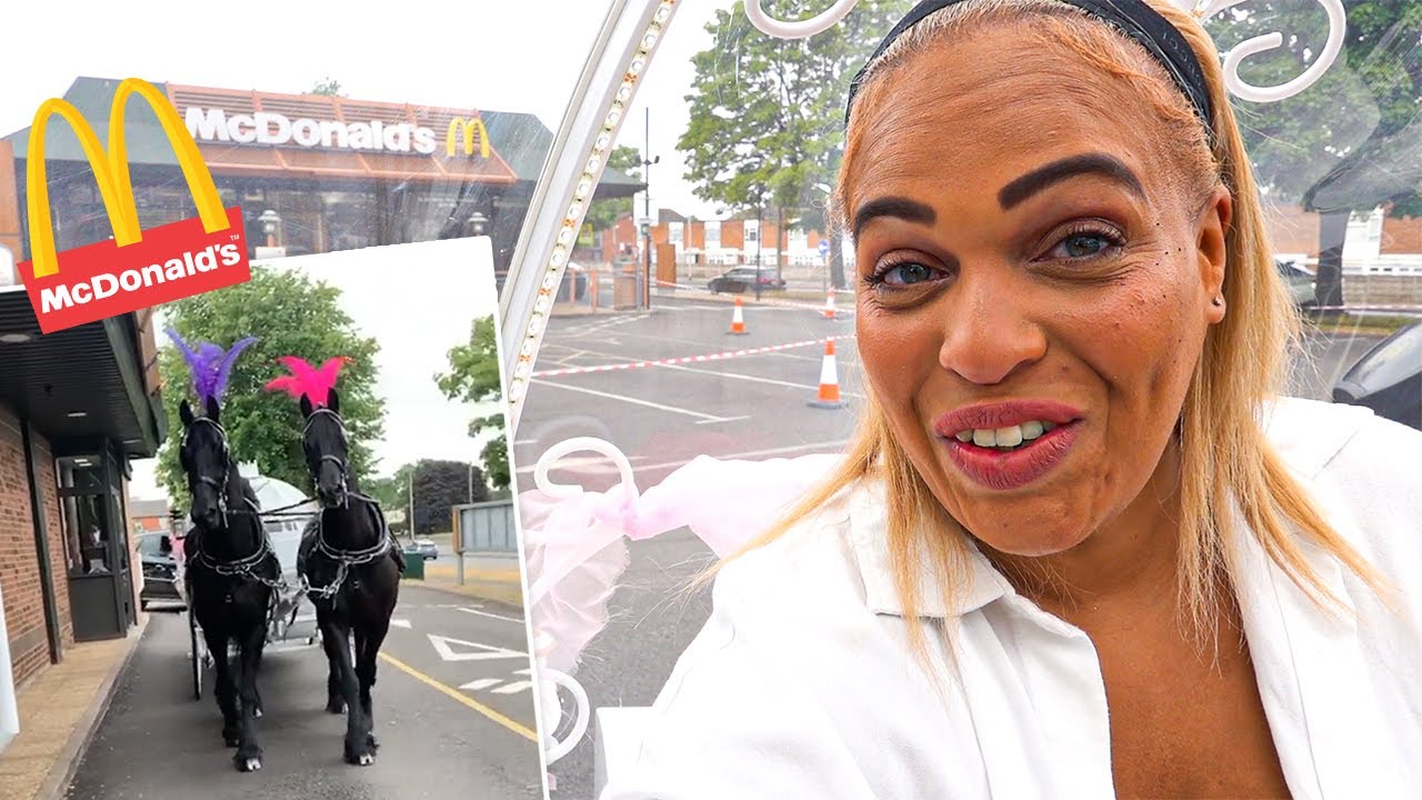 RIDING A HORSE AND CARRIAGE THROUGH MCDONALDS DRIVE THRU!!