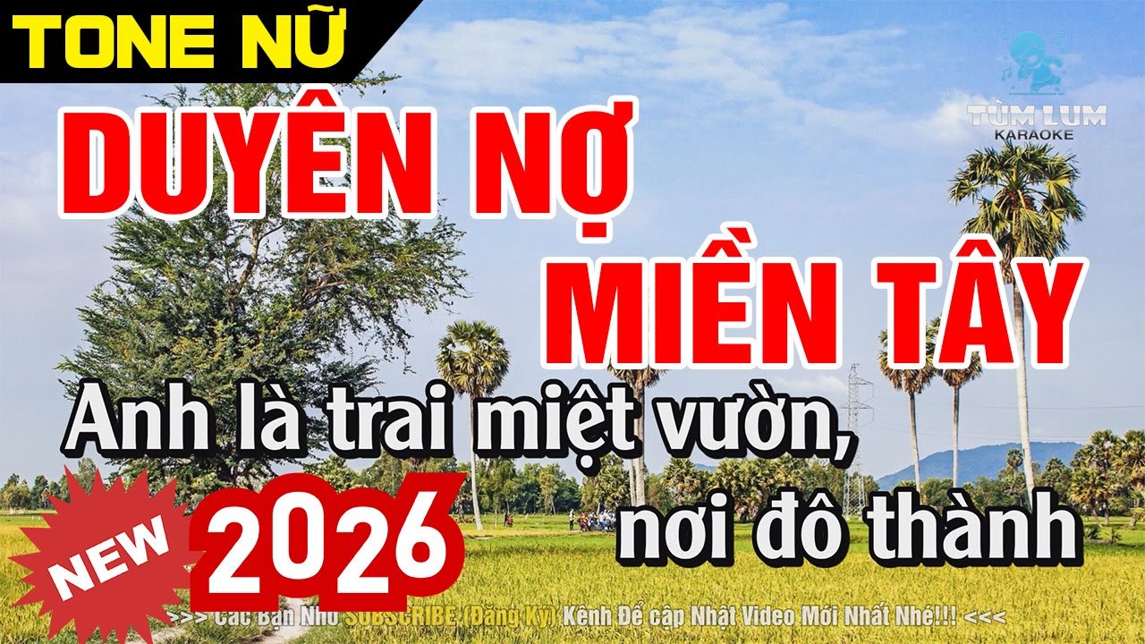Duyên Nợ Miền Tây Karaoke Tone Nữ [ Am ] Nhạc Sống Cha cha cha Dễ Hát | Karaoke Tùm Lum