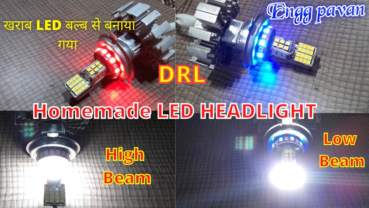 How To Make LED  Headlight2 || खराब LED Bulb से Powerfull SMD LED Headlight Banaye step by step