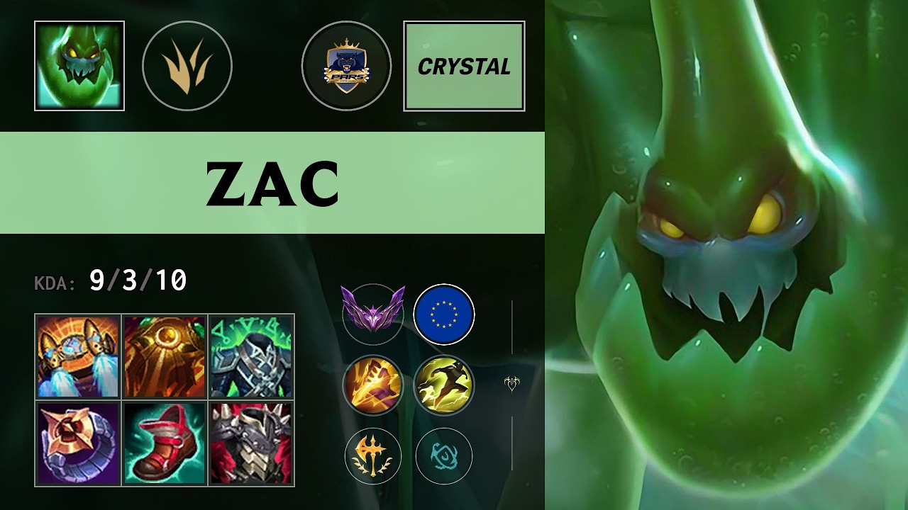 (PRS1 Crystal) Zac Jungle vs Skarner - EUW Master Patch 26.11