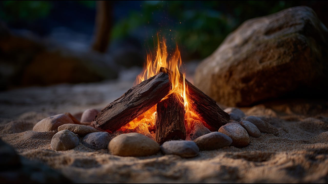 Forest Campfire Sounds for Sleep with Soft Wind 3 Hours