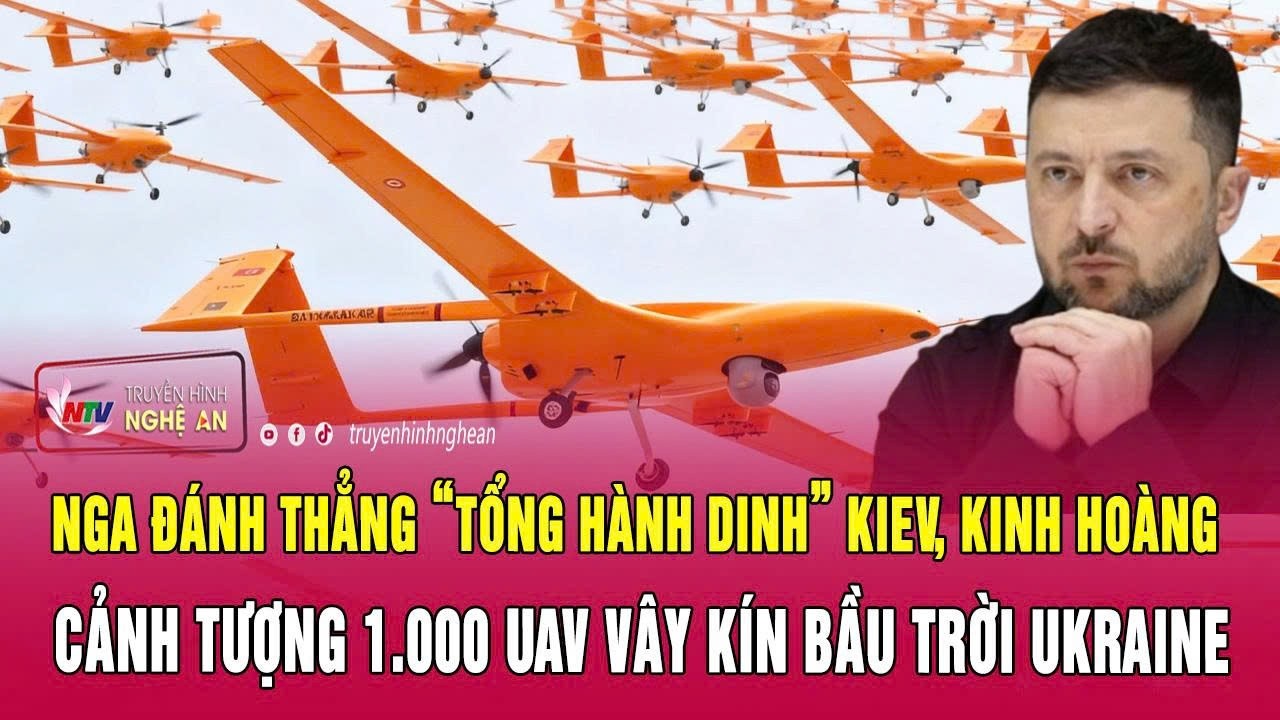 Nga đ&aacute;nh thẳng &ldquo;tổng h&agrave;nh dinh&rdquo; Kiev, kinh ho&agrave;ng cảnh tượng 1.000 UAV v&acirc;y k&iacute;n bầu trời Ukraine