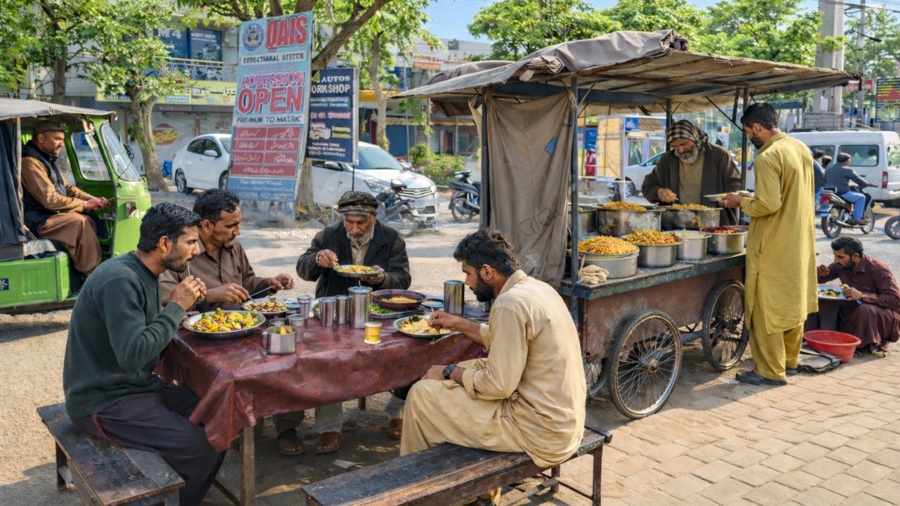 Roadside Cart Hotel with So Many Curries!🍛 | Desi Breakfast Street Food Pakistan 🇵🇰